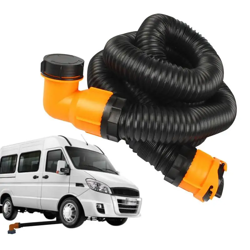 RV Sewer Hose Kit RV Portable Camper Sewer Hose Kit Space-Saving Detachable Travel Trailers Fittings 360 Degree Rotatable For