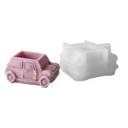 Molde silicona para macetero coche, moldes para macetas suculentas, molde para macetas con forma vehículo, textura