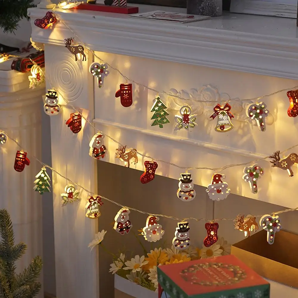 

Новая светодиодная гирлянда 1.5 м для Рождества, подвесные украшения для елки, новогодние декорации, на батарейках, R2G1