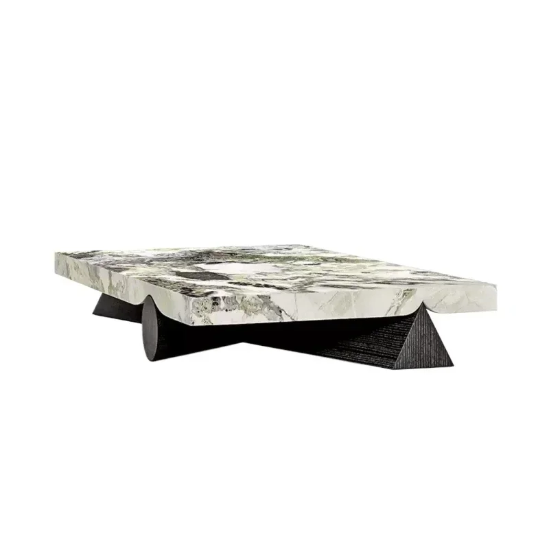 

Italian minimalist coffee table, cold jadeite marble coffee table, combination designer, square, modern living room