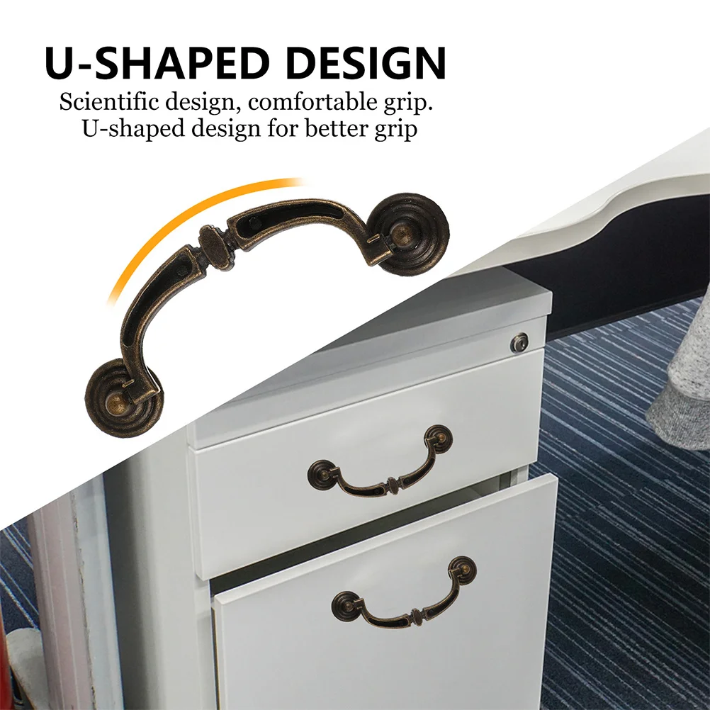 

6Pcs Durable Zinc Alloy Pull Handles Simple European Style for Cabinet Wardrobe Drawer Handles Comfortable Non Rust