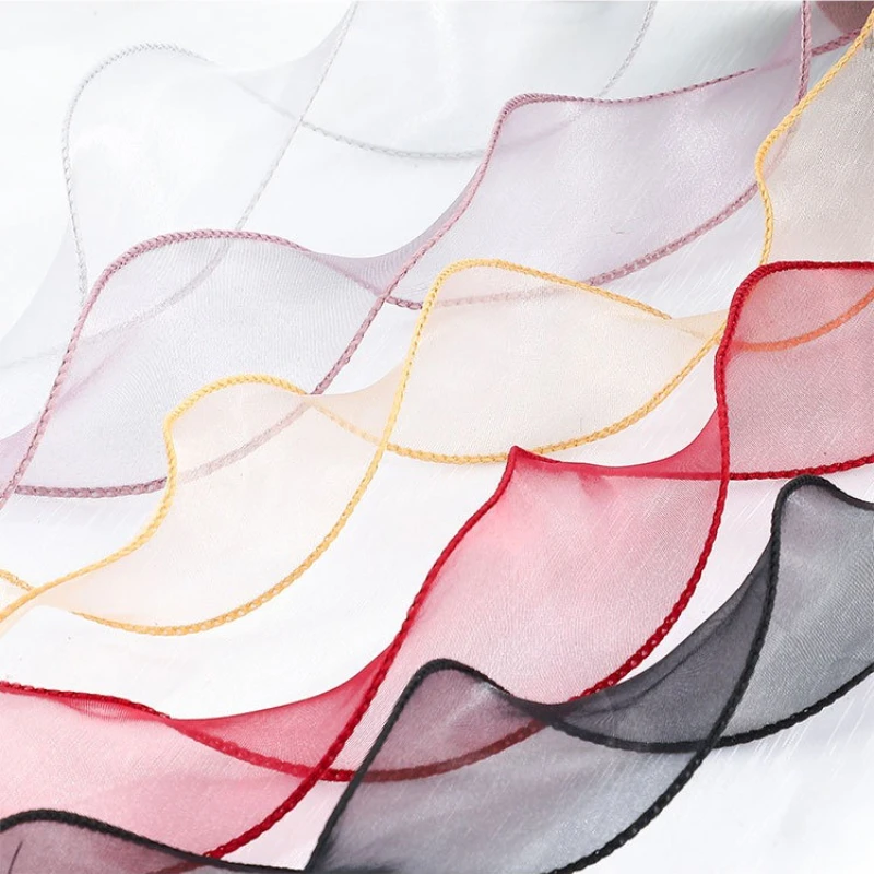 

Fishtail Satin Ribbon Solid Color Flower Bow Fashionable Wave Satin Ribbon Flowers Practical and Multifunctional