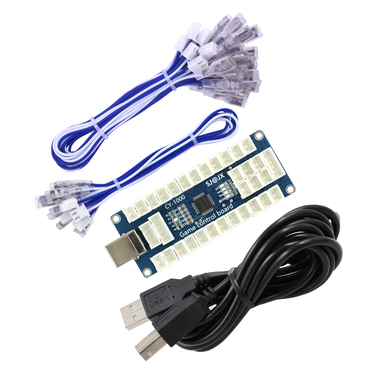 SJ @ JX Arcade Game USB Encoder Board Macro Command Zero Tundaan Tombol Joystick Controller untuk Nintendo Switch PC PS3