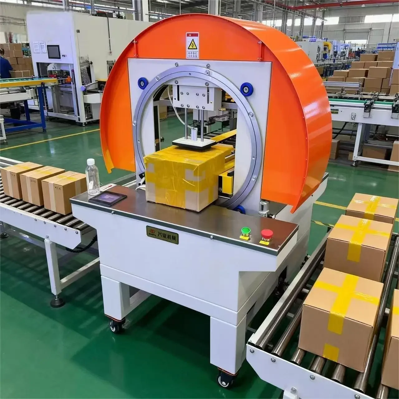 Semi Automatic Carton Box Tape Winding Machine Case Taping Wraparound Sealing Wrapping Packing Machine for Foam Box