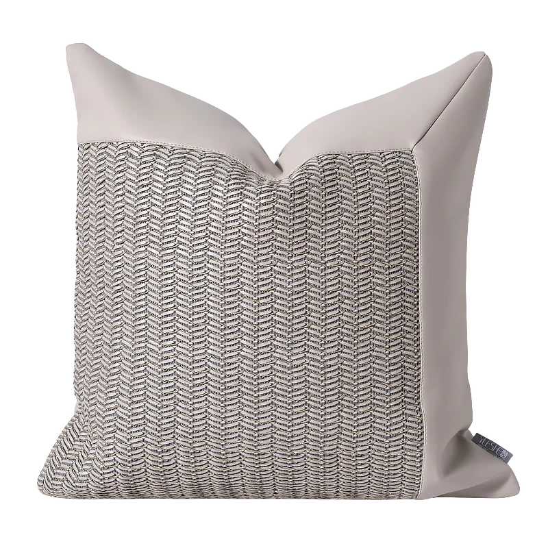 Modern light luxury rice grey splice pillow cushion hotel living room bedroom bed pillow restaurant winery seat back bag woven p