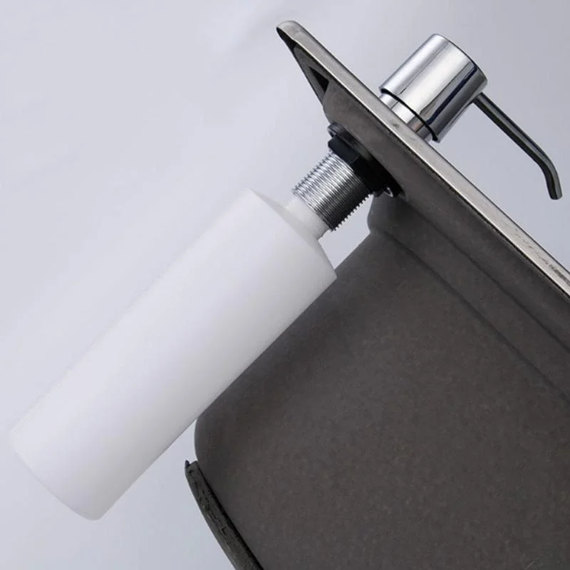 Kitchen Sink Soap Dispenser Built-in Design Liquid Bottle with Stainless Steel Head Hand Press Dispenser Bottle