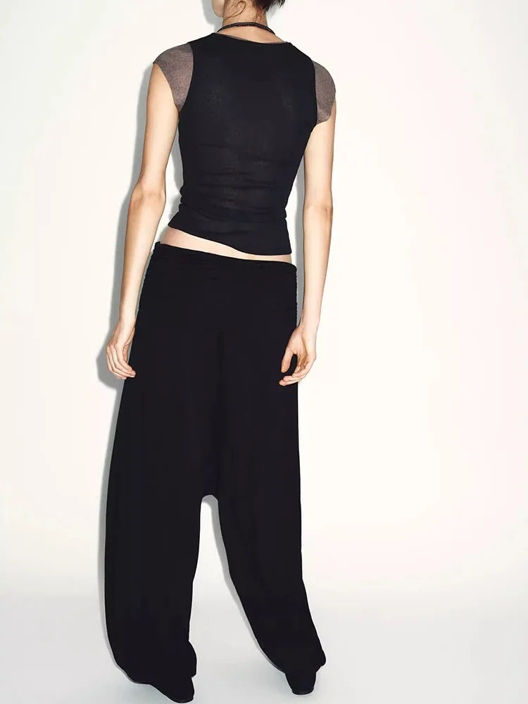 

Summer New Women's Slim Fit round Ne ort Sve Double Layer Color Blo Effect Top Ethnic Stage Costume 8-25 Years Old