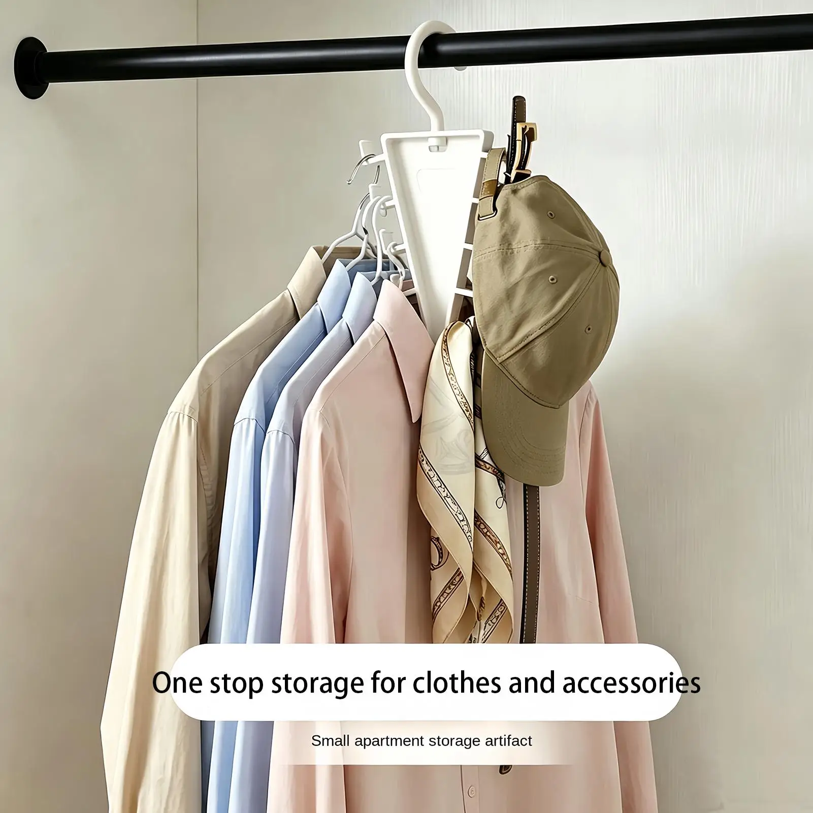 V-Shape Anti-Slip Hook Multifunctional Space Saving Hangers T Shirt Hangers for Scarf Belt Tie Hat Storage Bedroom Wardrobe