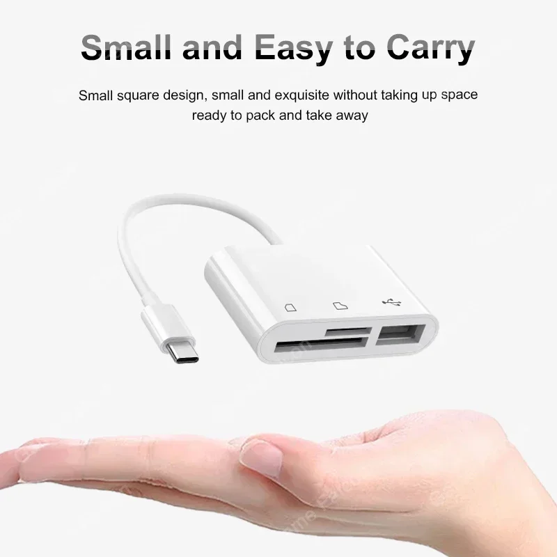 3 in 1 Multi Port Hub Converter USB Type C Card Reader USB TF SD Micro SD OTG Adapter For iPhone 15 Laptop Huawei Samsung
