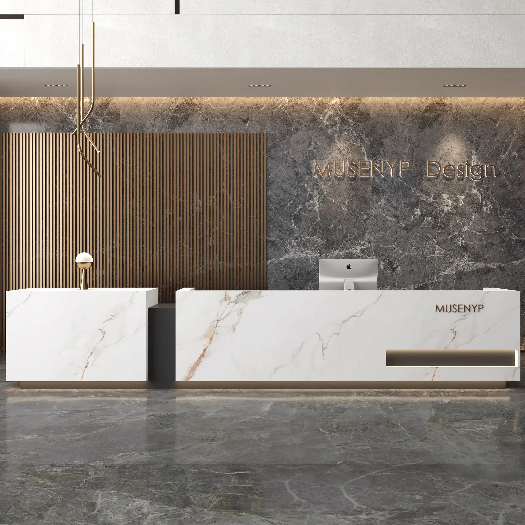 

Простая современная стойка регистрации компании, шифер, мрамор, отдел продаж отеля, стойка регистрации, фитнес-клуб, бар, касса