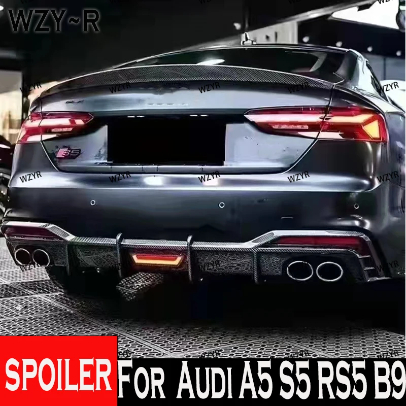 

For AUDI A5 S5 RS5 B9 4Door HK Style Carbon fiber Rear Spoiler Trunk wing 2017-2023 Forged carbon Honeycomb Crarbon Fibe