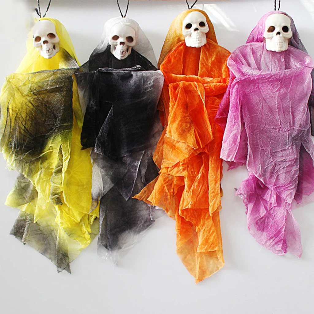 

Halloween Skull Little Hanging Ghost Haunted House Decoration Doll Trick or Treat Funny Props Happy Halloween Party Supplies