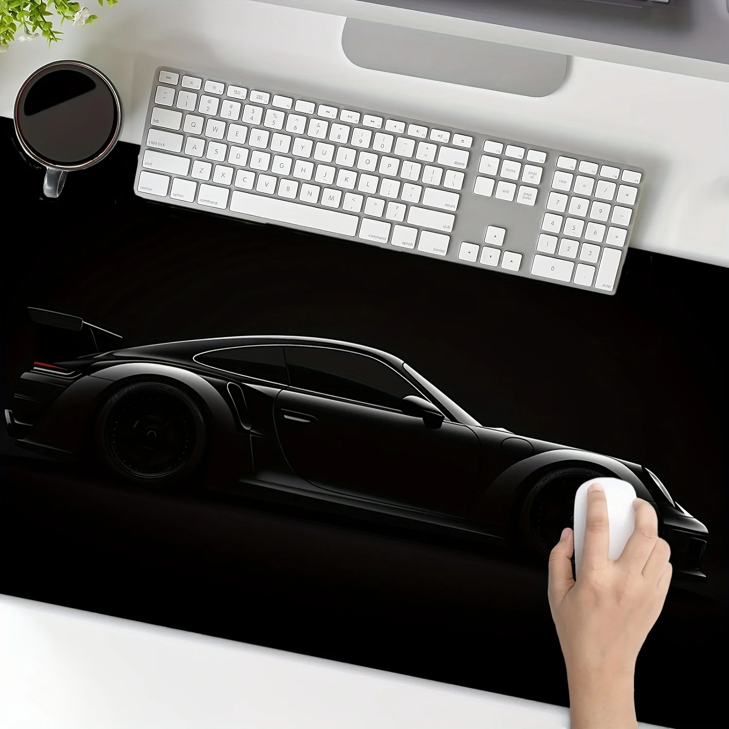 Sports Car Design Anti Slip Rubber Base Desk Mat For Offices Home And Gaming Keyboards Mats Large Matte Black Gaming Mouse Pad