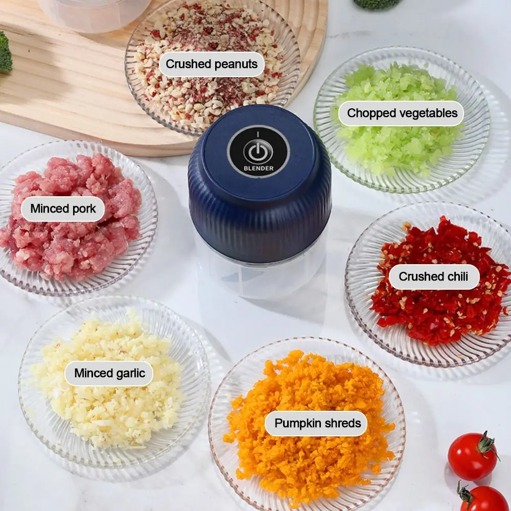 350ml Electric Garlic Chopper Wireless USB Rechargeable Ginger Vegetable Cutter Mini Multifunction Garlic Masher