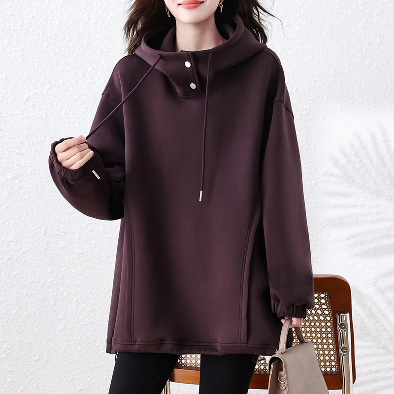 

Свитшот SuperAen с капюшоном, женский, весна-осень 2026, новый, в европейском стиле, свободный, модный, с длинными рукавами