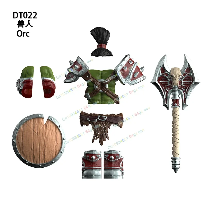Célèbre série de jeux armure soldats Orc corne de taureau coiffure accessoire figurines d'action bloc de construction World of Warcraft jouets DT027