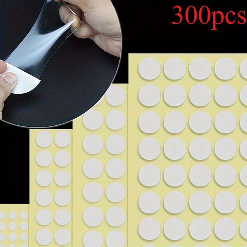 300pcs Clear Traceless Nano Adhesive Double-Sided Tape - Waterproof EVA Removable Mounting Stickers for Balloons, Car,