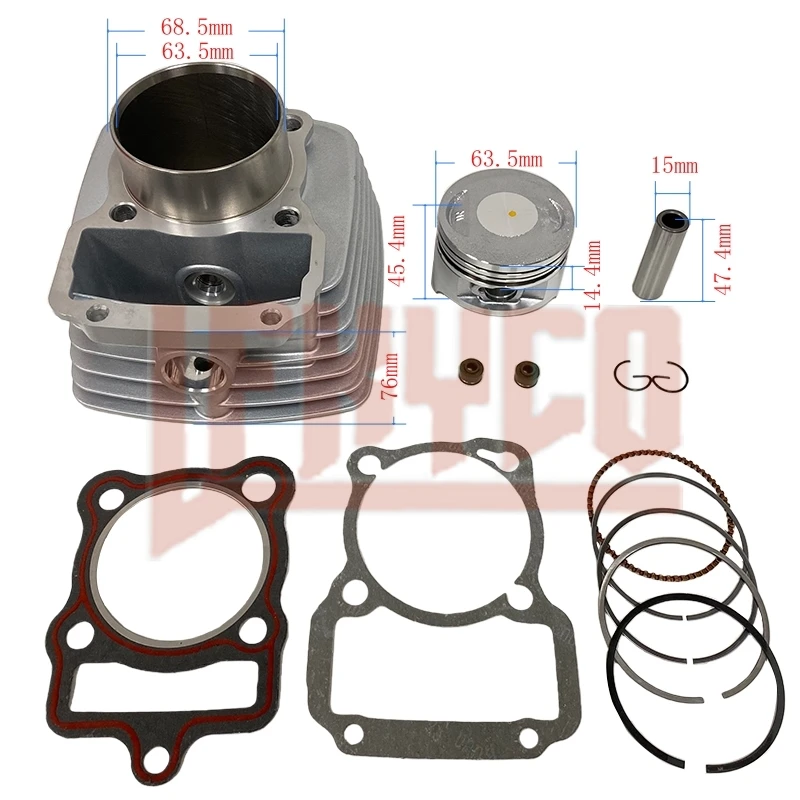 

Motorcycle 63.5mm Bore 196cc Cylinder Piston Ring Gasket Kit Motor for Zongshen CG200 CG 200 Air-cooled Engine Parts Motoblock