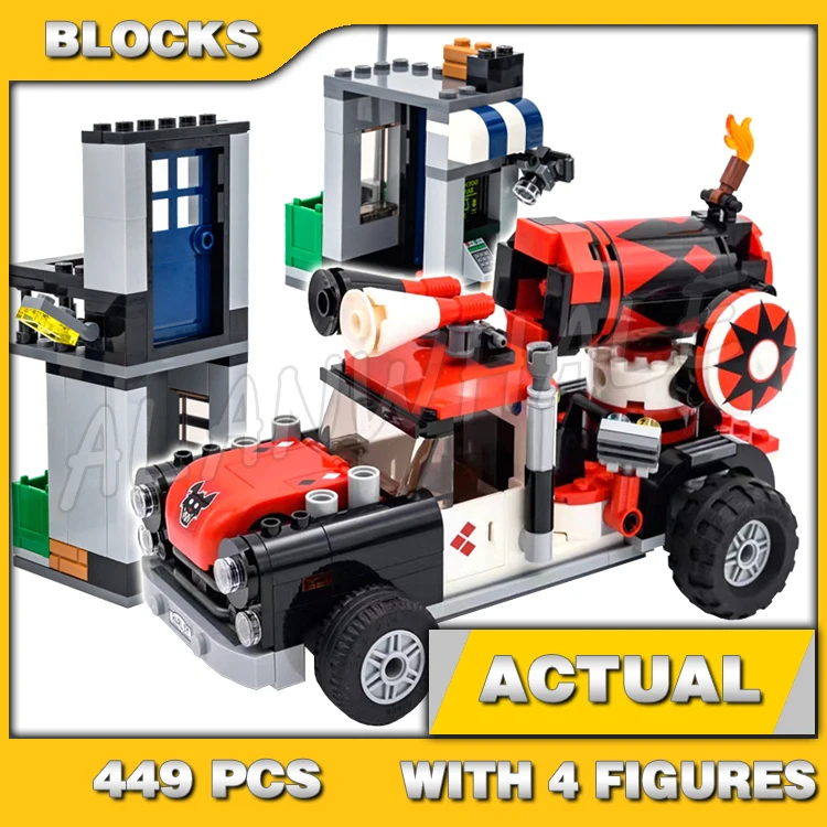 449pcs Super Fighter Quinn Cannonball Attack Truck Street ATM BatTruck 10880 Building Blocks Sets Compatible With Model