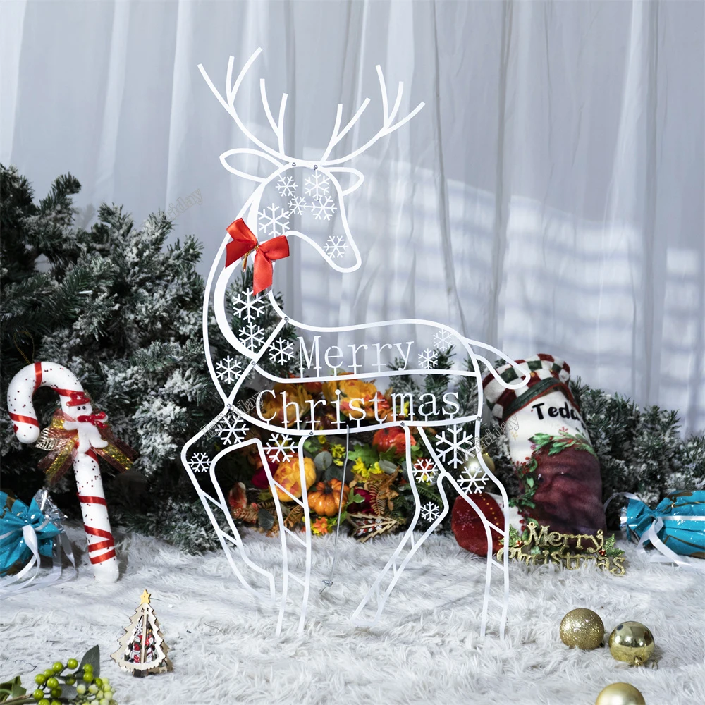 Imagem -04 - Handmake Iron Art Elk Deer Christmas Garden Decor Luz Led Brilho Brilhante Rena Casa de Natal Ornamento ao ar Livre Pcs