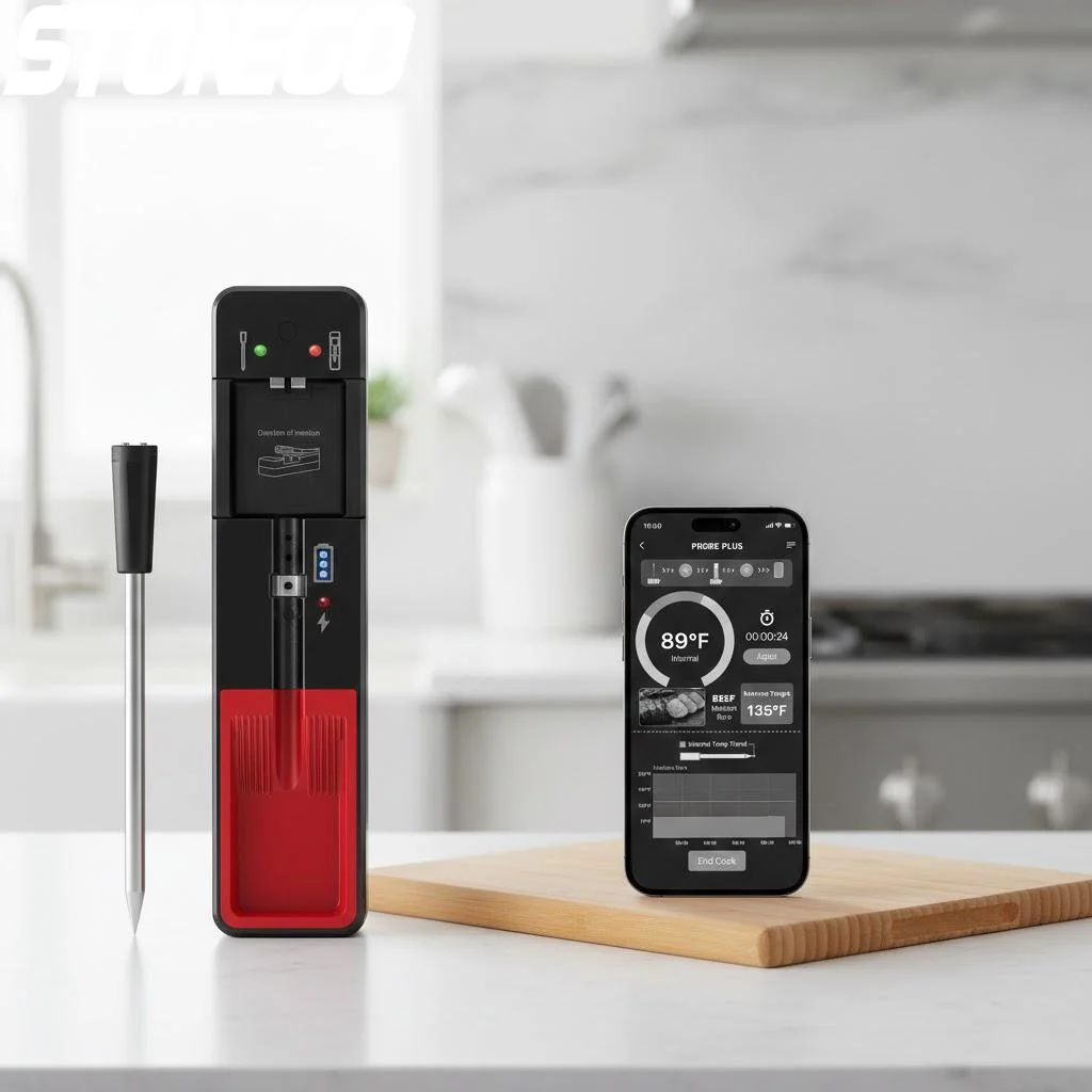 

Беспроводной Bluetooth-термометр для мяса с радиусом действия 360 футов, умный датчик температуры для гриля, духовки, кухни, коптильни, су-вид