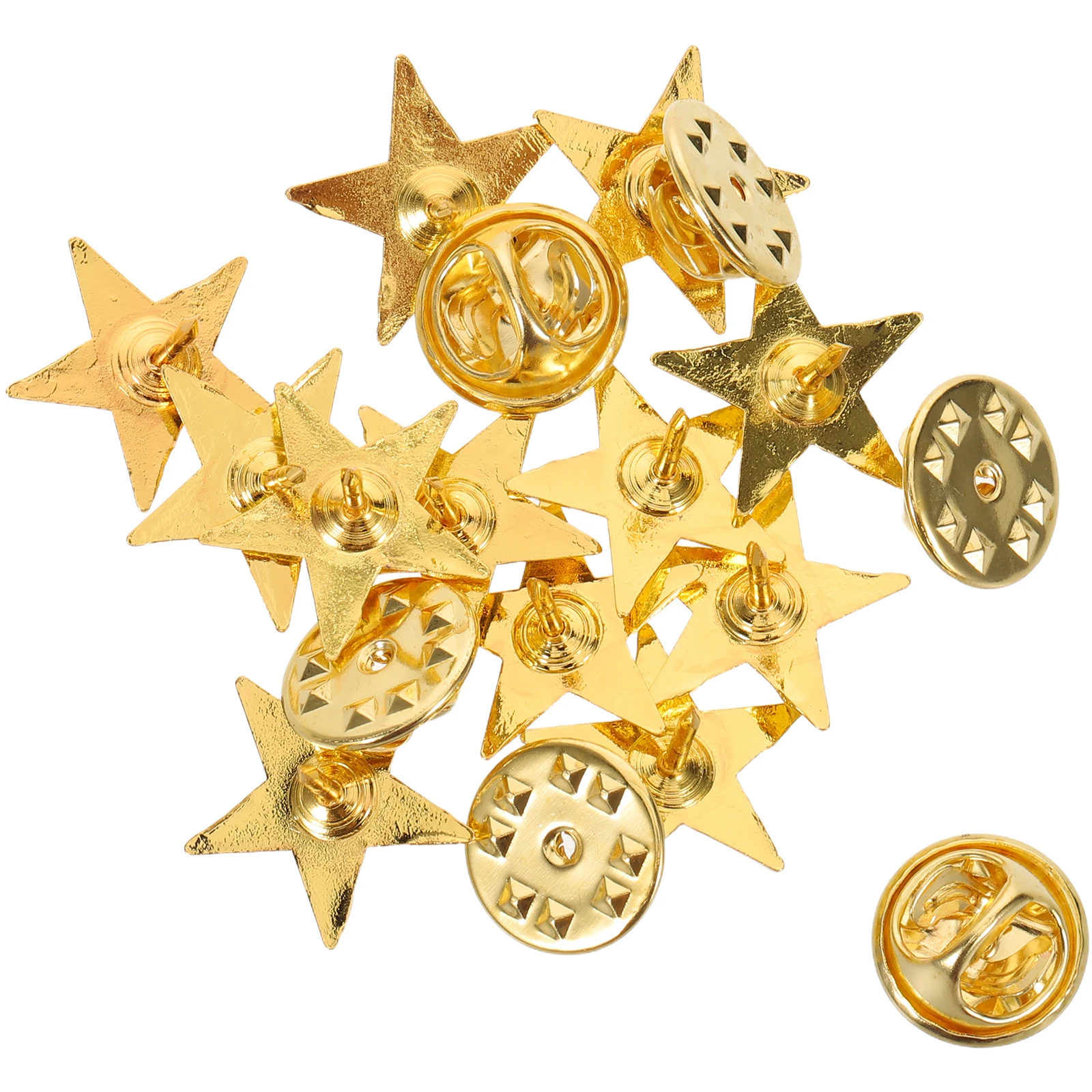 

1 Set Silver Five-Pointed Star Brooch Pin Lightweight Lapel Badge With Butterfly Clutch Patriotic Party Decoration For Hats