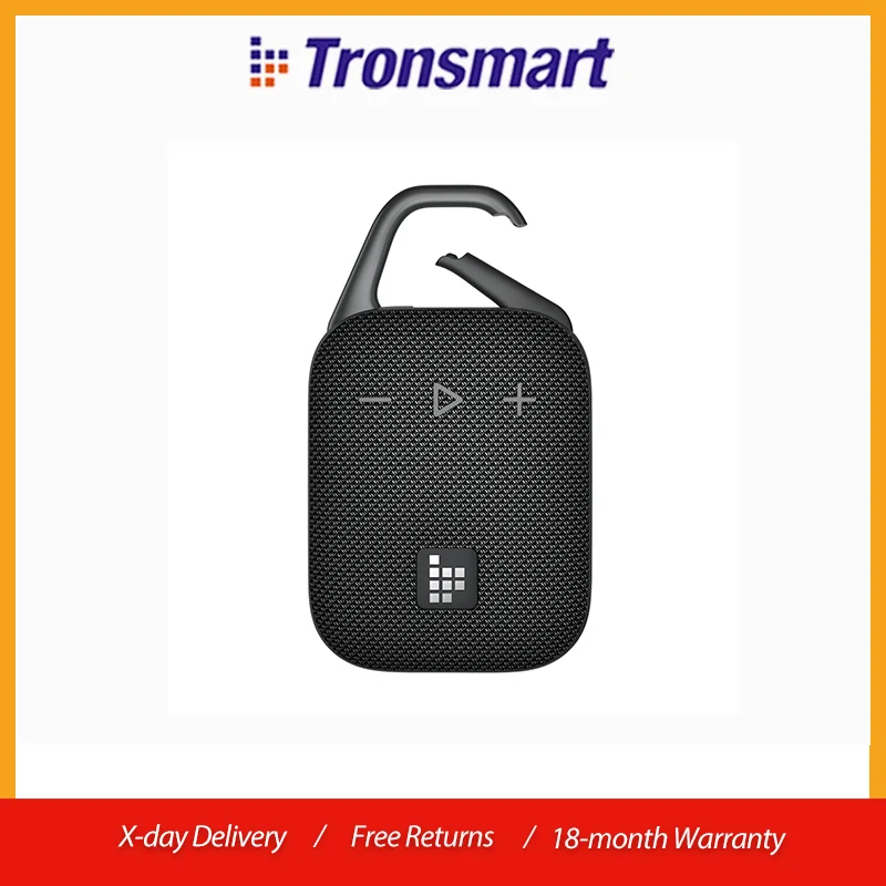 Tronsmart Mirtune H1 Tragbarer Bluetooth-Lautsprecher mit IPX7 Wasserschutz, Haken, 20 Stunden Spielzeit, TWS, für Camping, Wandern