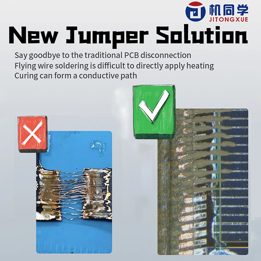 JITONGXUE F1 سلك طائر موصل الفضة لصق مجموعة لإصلاح الهاتف المحمول اللوحة PCB كسر سلك شاشة خط أداة إصلاح