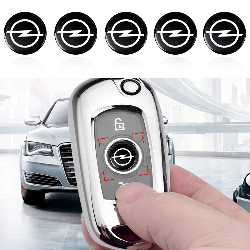 2/5/10/20pcs14MM Car Remote Key Sticker Aluminum Emblem Decoration Decal  For Opel Insignia Astra Antara Meriva Zafira H G Corsa