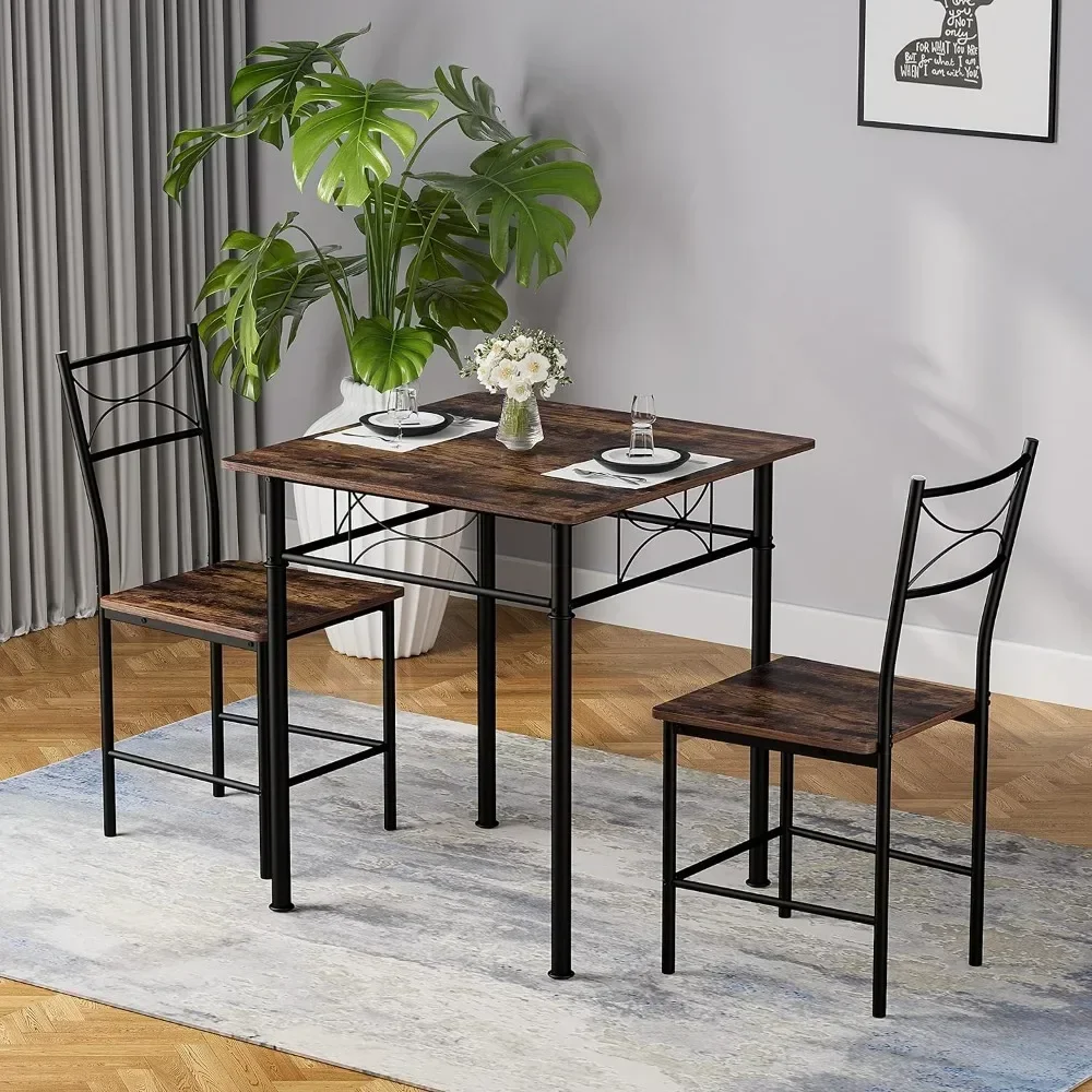 

#For 3-Piece Kitchen Dining Room Table Set for Small Spaces Wood Square Table with 2 Chairs for Kitchen Dining Room Furniture&
