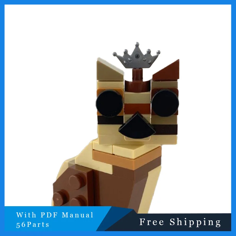 56 pièces créatif abricot exquis avancé chat modulaire bloc de construction modèle série enfants assemblage Puzzle jouet cadeaux d'anniversaire