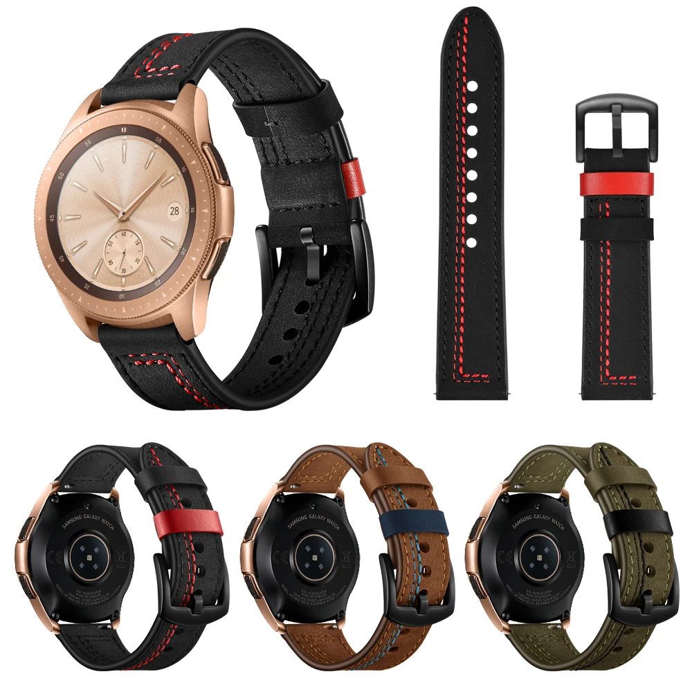 

22mm 20mm Watch Band for Huawei Watch GT2 GT/Samsung Galaxy Watch 6 5 4 3/Active2 Leather Breathable Bracelet for Amazfit GTR 3