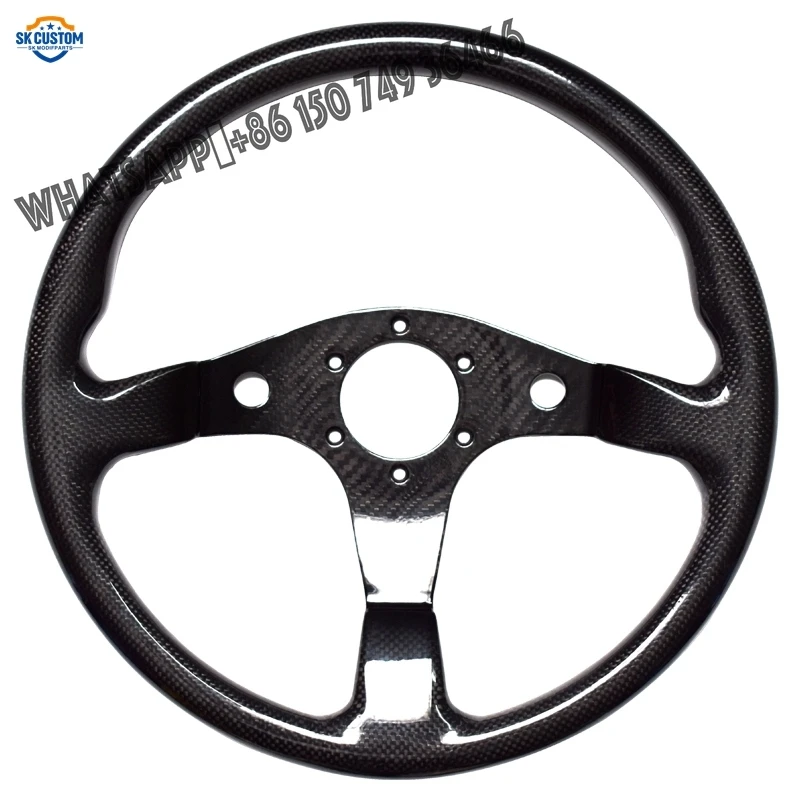 

Universal Racing Sport Steering Wheel 340mm Flat Dish 6 Bolt Carbon Fiber Steering Wheel