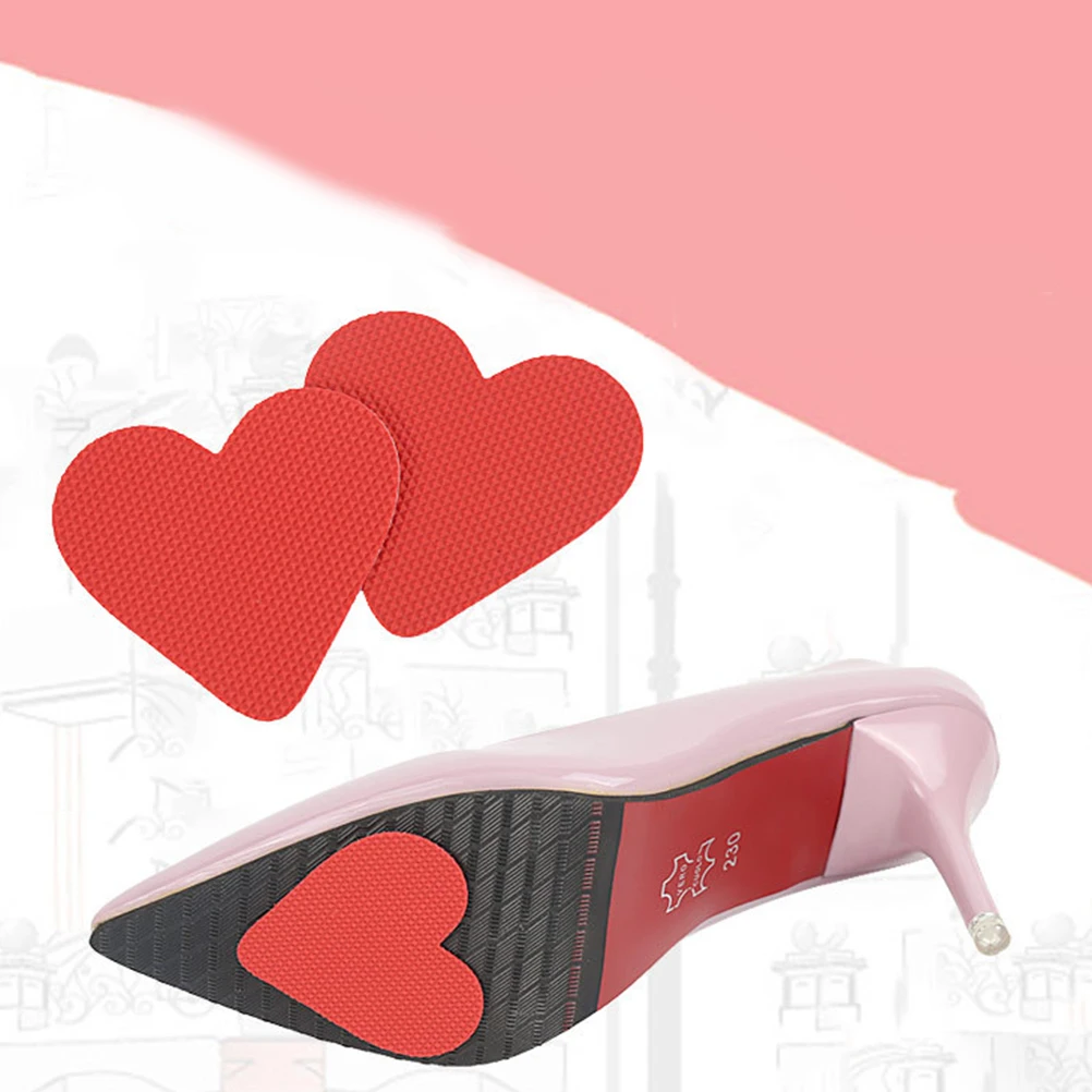 

Red Heart Shoe Half Sole Non-Slip Mat High Heel Sandal Insole Protector Lightweight Durable Resin Easy Install Anti Slip