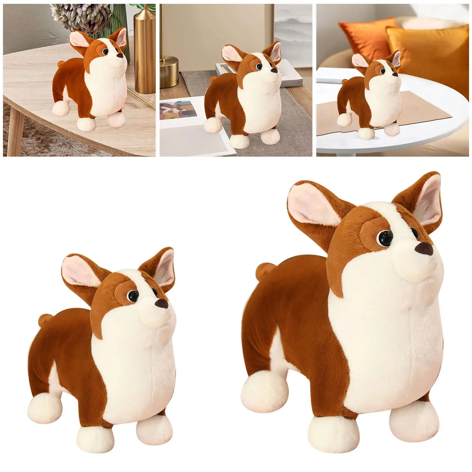 Stuffed Animals Doll Toys Corgi Stuffed Animal Corgi Dog Pillow Lovely Comfort Cushion Gifts for Kids Office Decoration