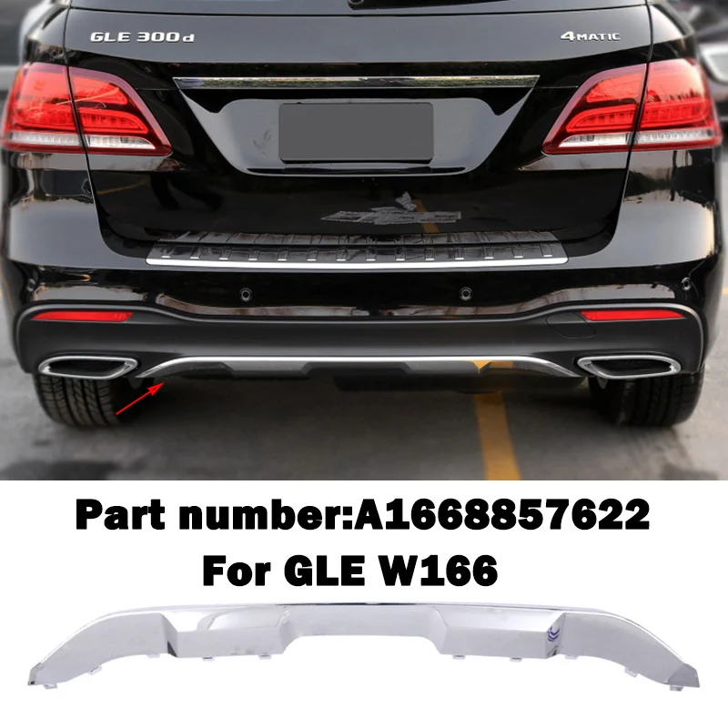 A1668857622 Rear Bumper Spoiler Diffuser Chrome Chromium Trim For Mercedes Benz GLE W166 GLS X166 GLE320 GLE400 GLE300 GLS400