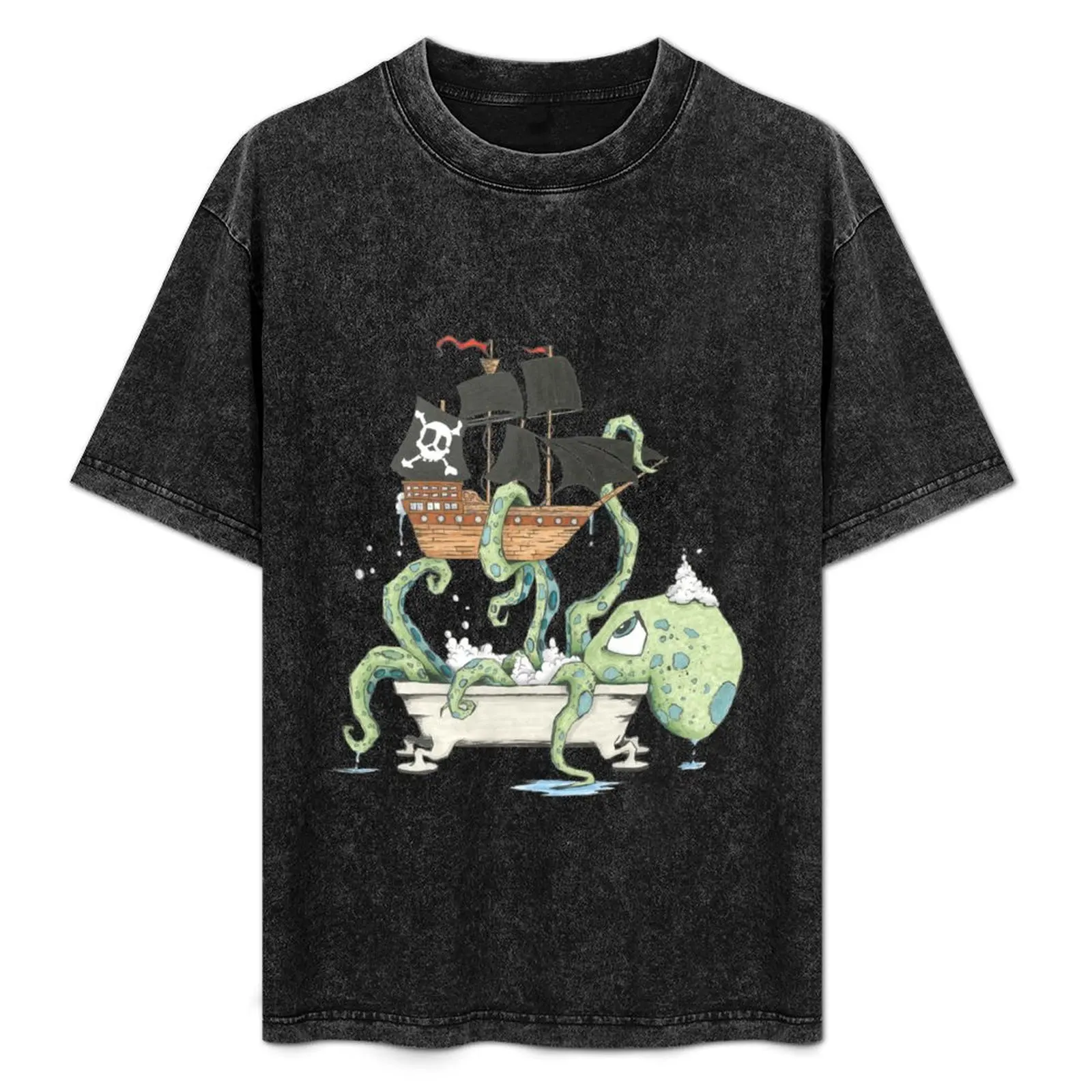 Kraken in the Tub T-Shirt oversized t shirt anime figures fitted t shirts for men