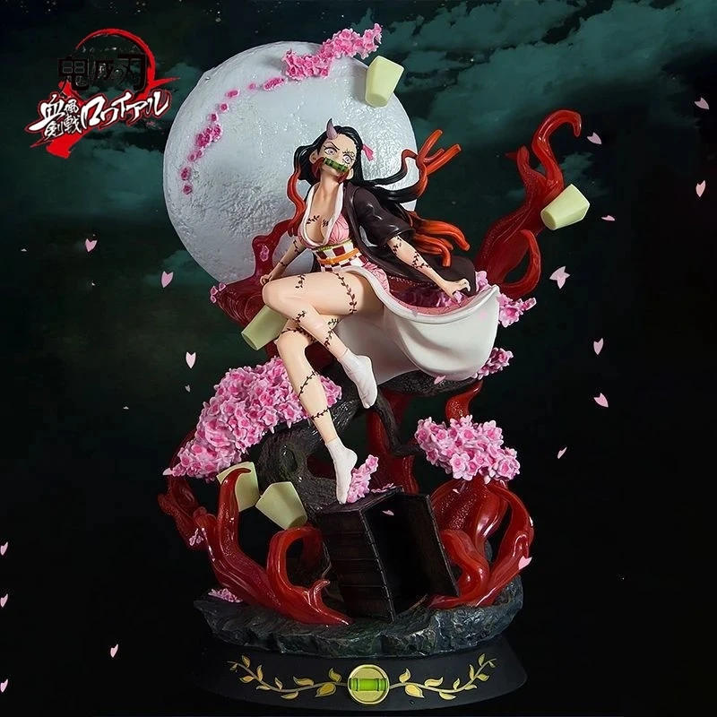 

Demon Slayer Nezuko GK Anime Figure Ghosting Violent Blood Kamado Super Large Hand-made Toy Model Statue Ornament Gifts