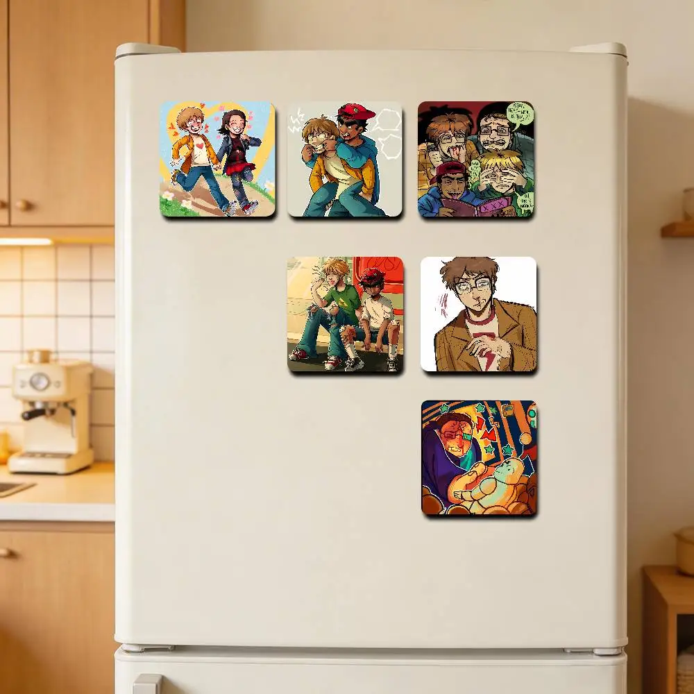 E-EltingvilleS Pete Bill Jerry Club Sublimation Magnet Cartoon Fridge Magnets Personalized Sublimation Products for Kitchen