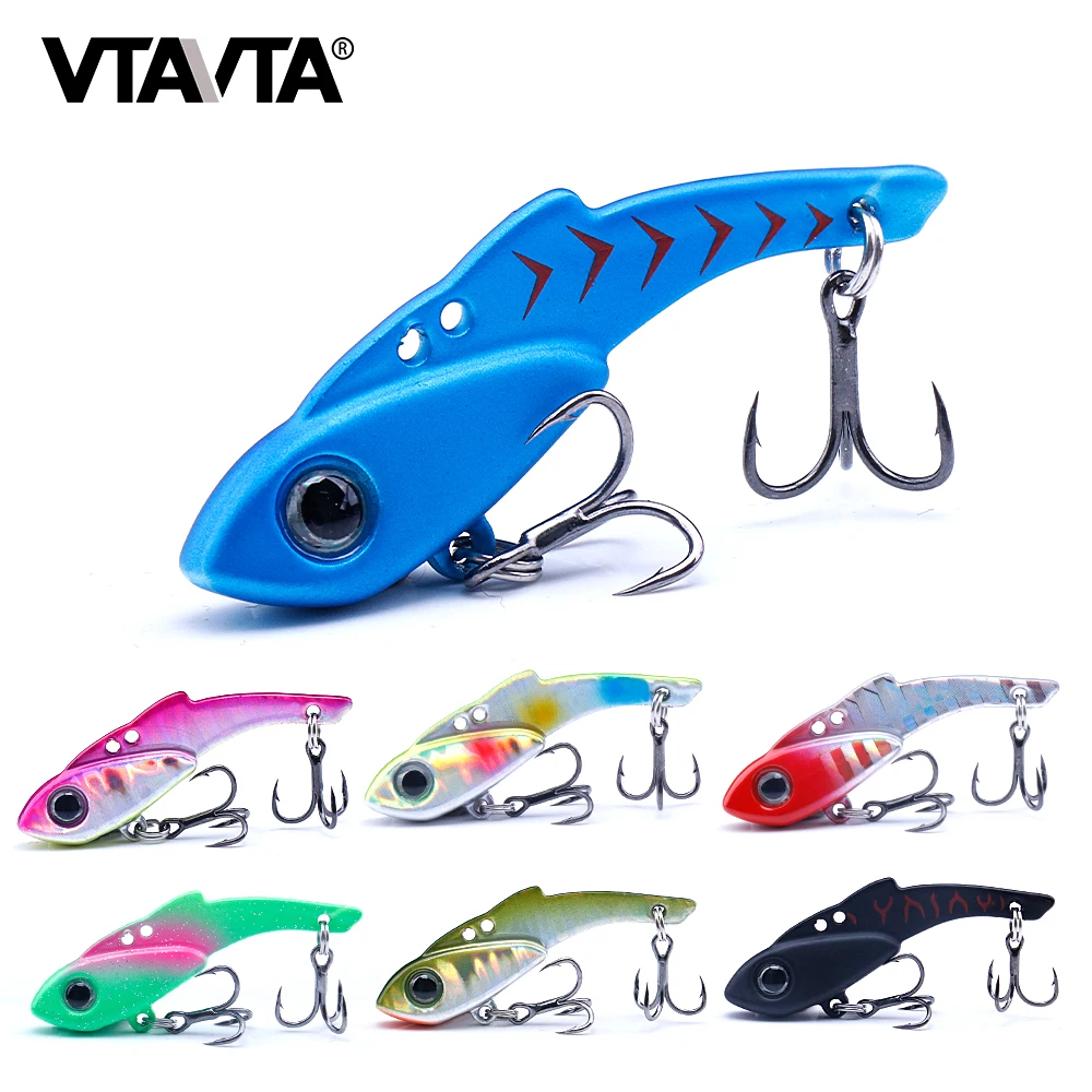 VTAVTA Metal VIB Fishing Lure 3.5g/5g/7g Spoon Jig Vibration Crankbait Bass Artificial Hard Bait Swimbait Winter Pesca Tackle