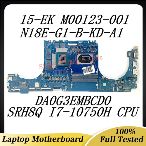 Para la placa base del ordenador portátil HP 15-EK DAG3EEMBCF0 DA0G3EMBCD0 con CPU SRK3Y I7-10750H 6GB 100% probado 1 vendido por madre profesional