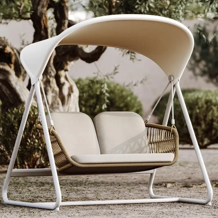 Outdoor all-aluminum swing courtyard balcony hanging chair waterproof double leisure rocking chair villa