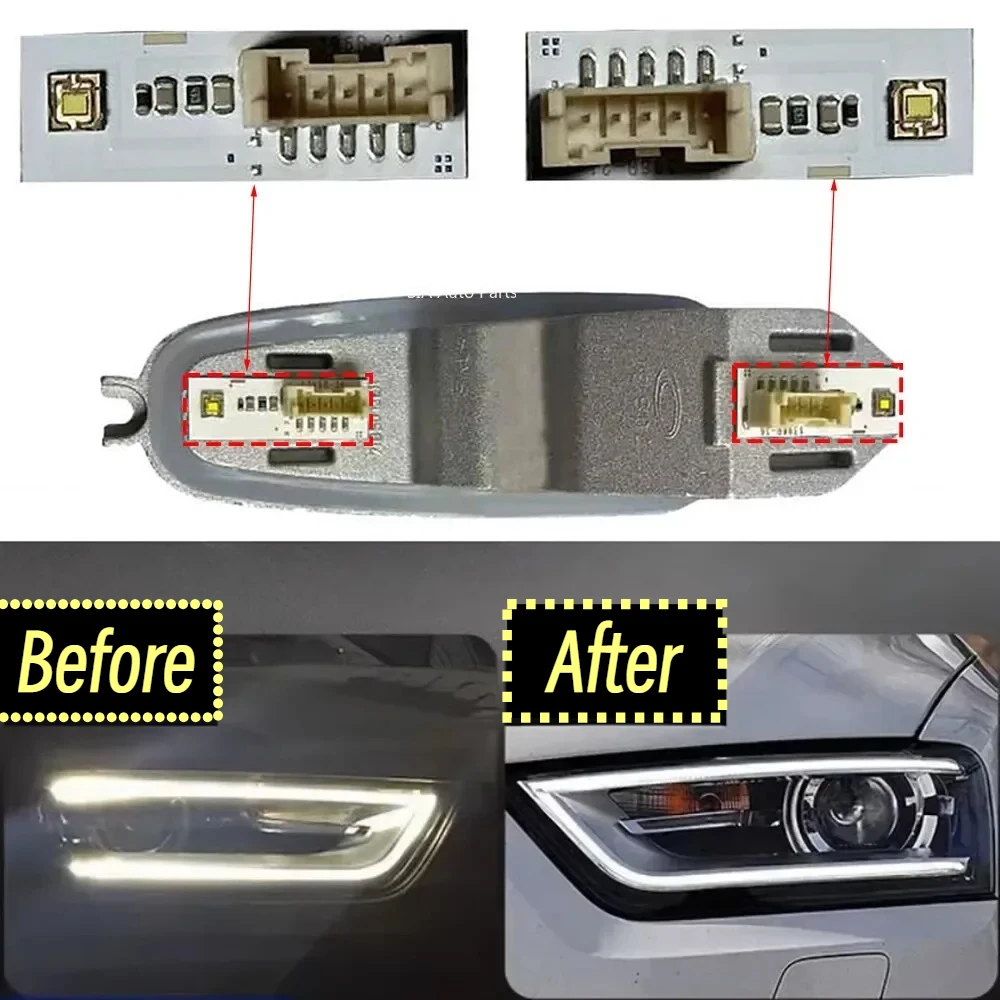

White Daytime Running Light DRL Boards For AUDI Q3 2012 2013 2014 2015 Pre-FaceLift Xenon Headlight 8U0941475A Left Right