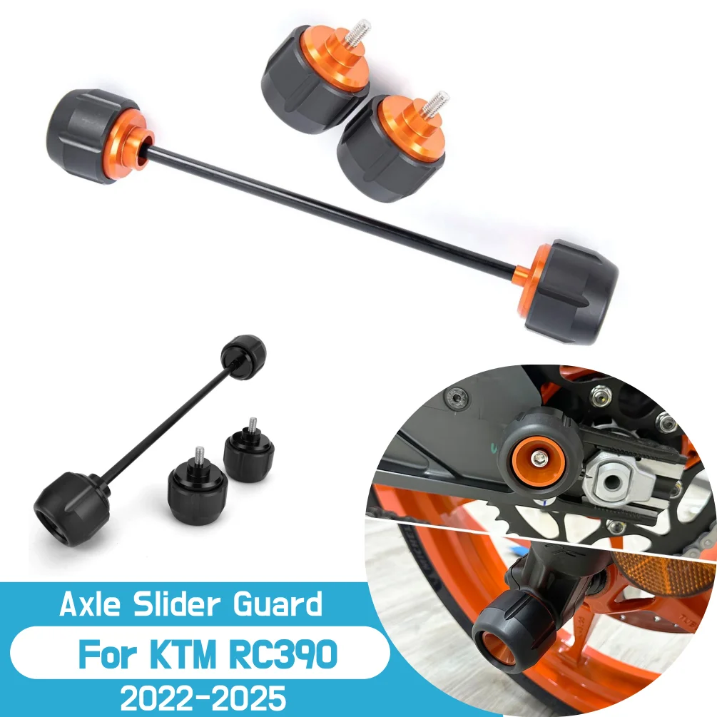 

RC390 Front Rear Axle Slider Guard For KTM RC 390 2022 2023 2024 2025 Rear Swingarm Wheel Fork Crash Protector Pad Accessories