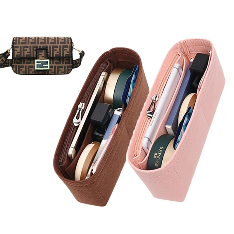 New Felt Lined Bag Organizer Multi-compartment Cosmetic Liner Bag Storage Inner Bag Liner Bag For Longchamp Mini Shoulder Bag