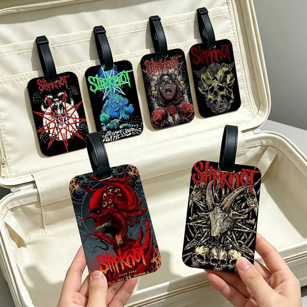 heavy metal band S-slipknotS popular Waterproof PVC Baggage Tag With Info Card Anti lost Identification Tag For Luggage Backpack