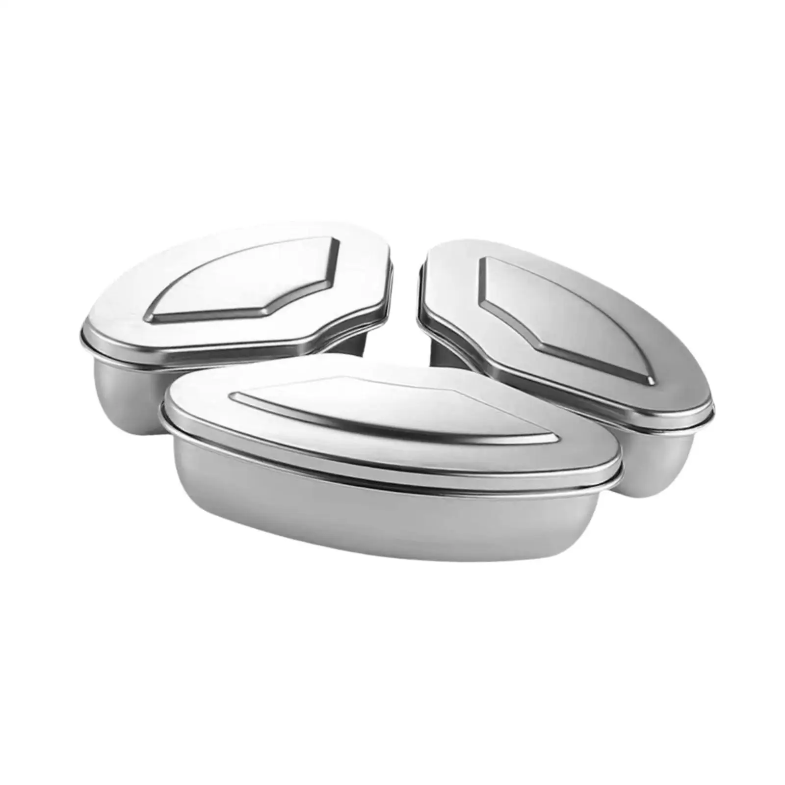 3 قطعة صناديق الطعام البخاري مع الأغطية أواني المطبخ صندوق أطباق متعدد الأغراض لوعاء مقلاة الهواء لإعداد سريع على شكل مروحة الوجبات #3