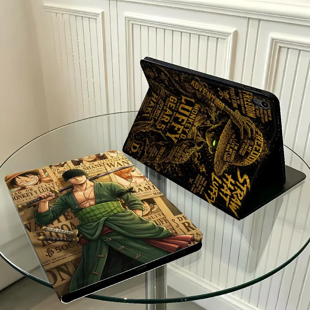 One Pieces Zoros With Pencil Holder Case for Apple iPad Air 11 13 M4 M3 M2 A16 2026 Pro11 13 10th 7/8/9th Air 4/5/6th