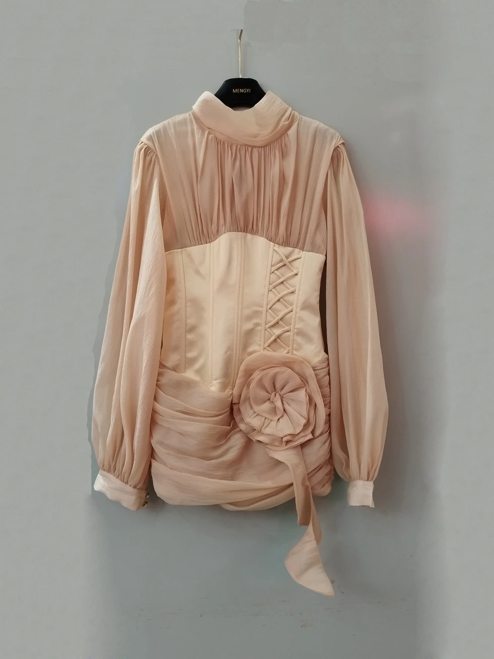 Minceur Floral 3D Fibone Gilet Dr Femme Lanterne Sve Col montant Moulante orth Jupe Français Sle Printemps Summe...