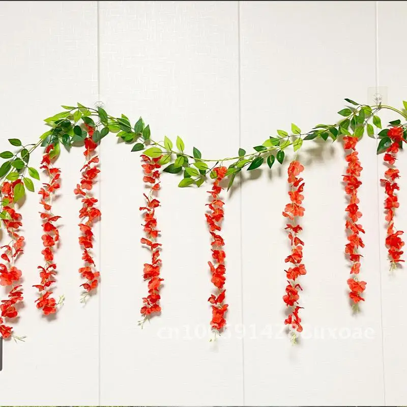 

Indoor Decoration Rattan Wedding Decoration Flower Strip Artificial Flower Plant Artificial Bean Flower Strip